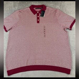 Perry Ellis Mens short sleeve Sangria Red polo shirt size XXL